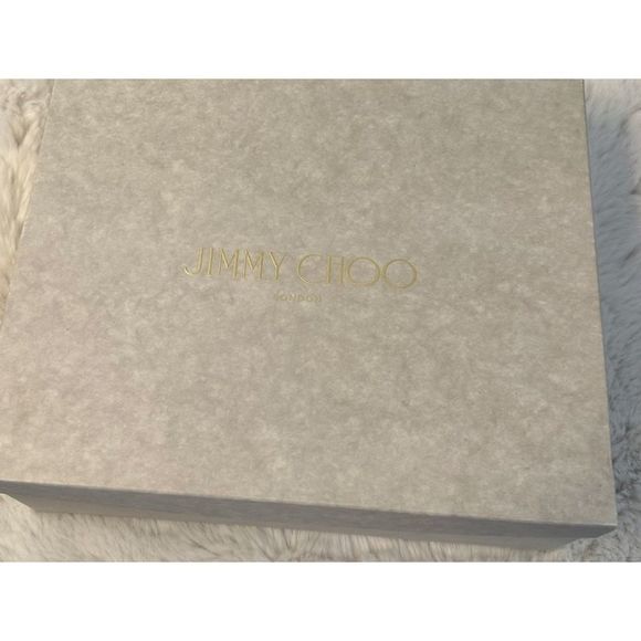 Jimmy Choo Thu 85 White Nappa Leather Sling Back Heels with Horizontal Straps - Picture 15 of 16